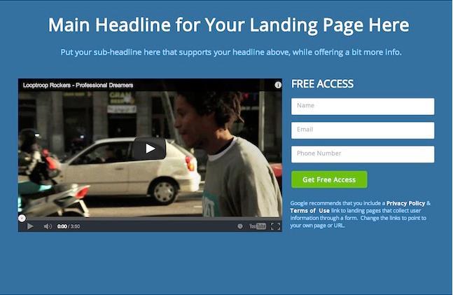 Creating Landing/Squeeze Pages A landing or squeeze page is a specific page that has one purpose only to get a person onto your mailing list.