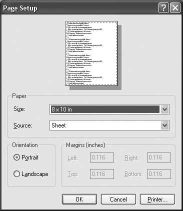 4. Select the size of your paper as the Size setting. 5.