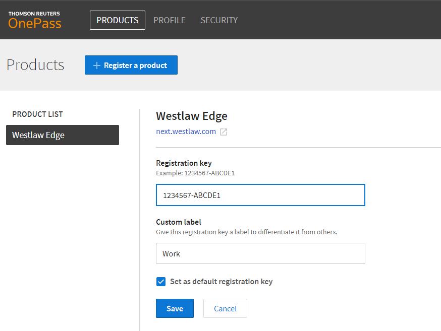 Sign into your OnePass profile by clicking Update OnePass profile on the Westlaw Edge Sign In Page. Enter your username and password and then click the Sign In button. 2.