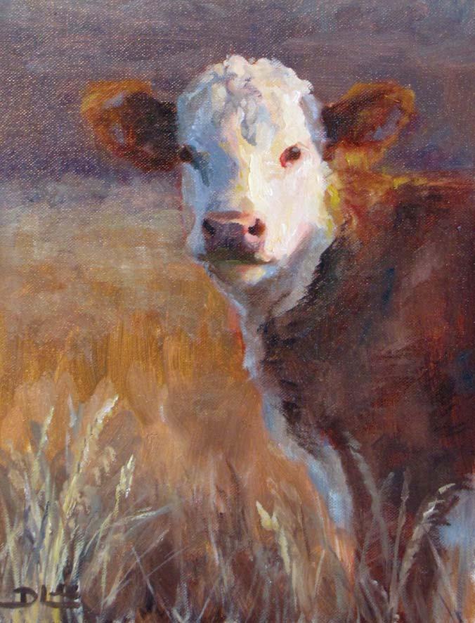 D. Lee, Sundown, oil on linen, 12 x 9" when she first moved to Jackson 14 years ago. Since becoming a mother, she spends more time in the studio, though she still gets out in the field regularly.