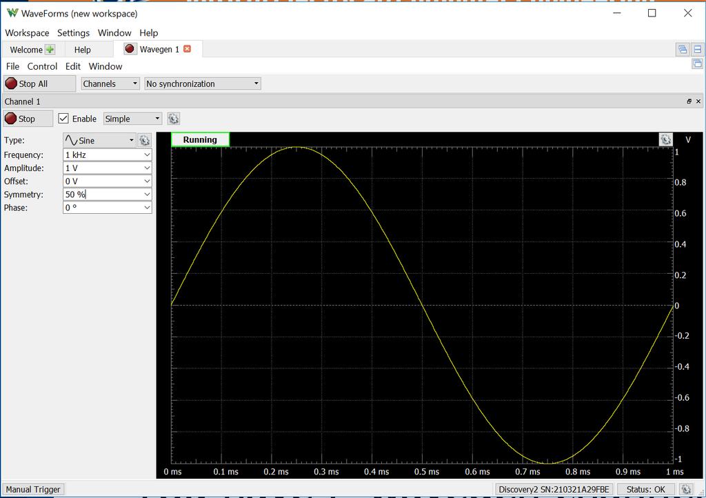 Using the Wavegenerator Tool The wavegen tool is used to supply time varying voltage signals to a circuit.