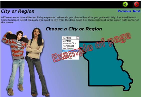 REALITY CHECK Choose a Missouri city or region to get started.
