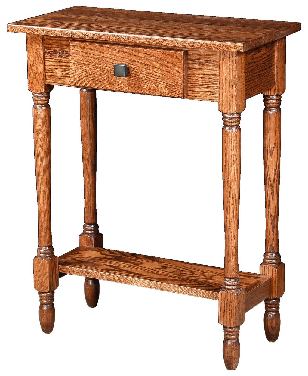 Shown with Mississippi Maple stain 2 Drawer Hall Table 13"D