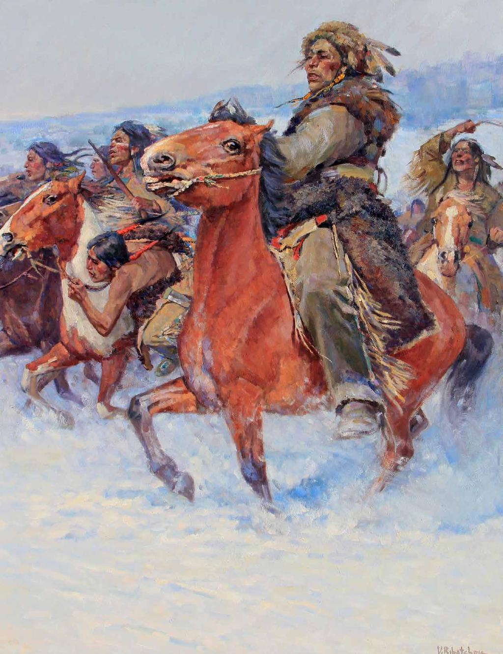 above, Winter Games of the Young Braves, oil on canvas, 36" x 30" right, Sioux Trails, oil on canvas, 22" x 28" my teacher.