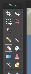 Now select the eraser tool.