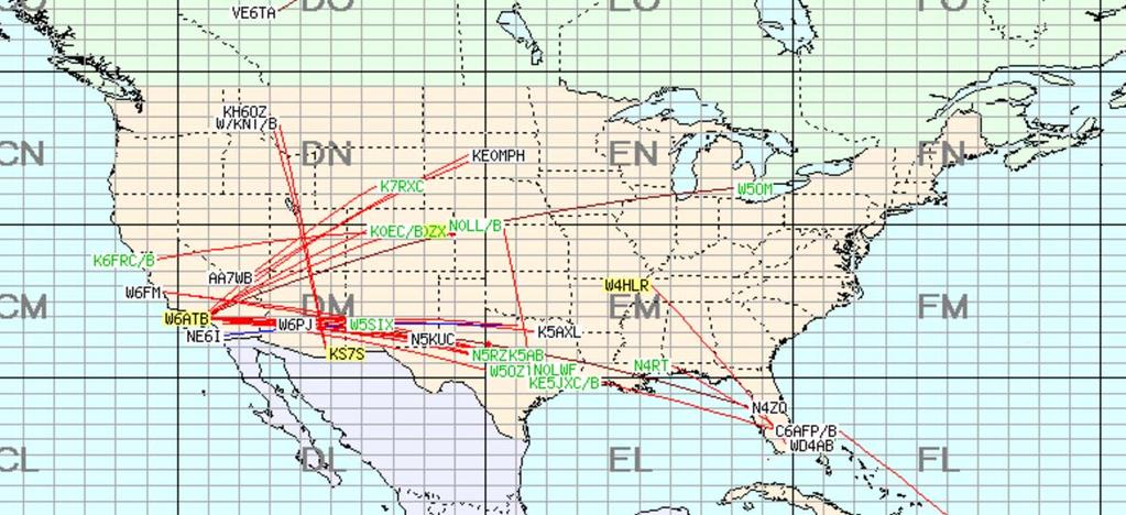 I have made numerous MS contacts, on both 2 & 6 meters, with my brother Dave, K6RSJ and others. Dave is located in Redmond, OR about 746 miles from my City of Orange QTH.