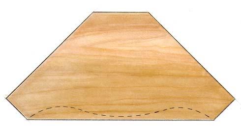 wide Stiles, 2 4 in. wide by 36 6 in. long Sides beveled at 22 2 Front edge beveled at 22 2 Wings, 3 4 in. thick by 4 3 8 in. wide by 36 6 in. long, with 2-in.
