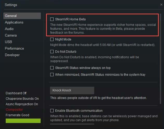 Go to the Betas tab in SteamVR Properties page and select beta SteamVR Beta Update in the pull down. 2. Allow Steam to download SteamVR beta. 3.