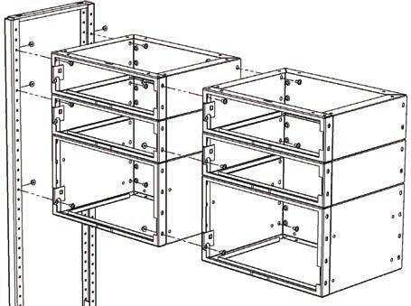 Drawer to Shelf Frame - Align drawer case holes to corresponding holes in the frame. - Use M6x0 collar screw.