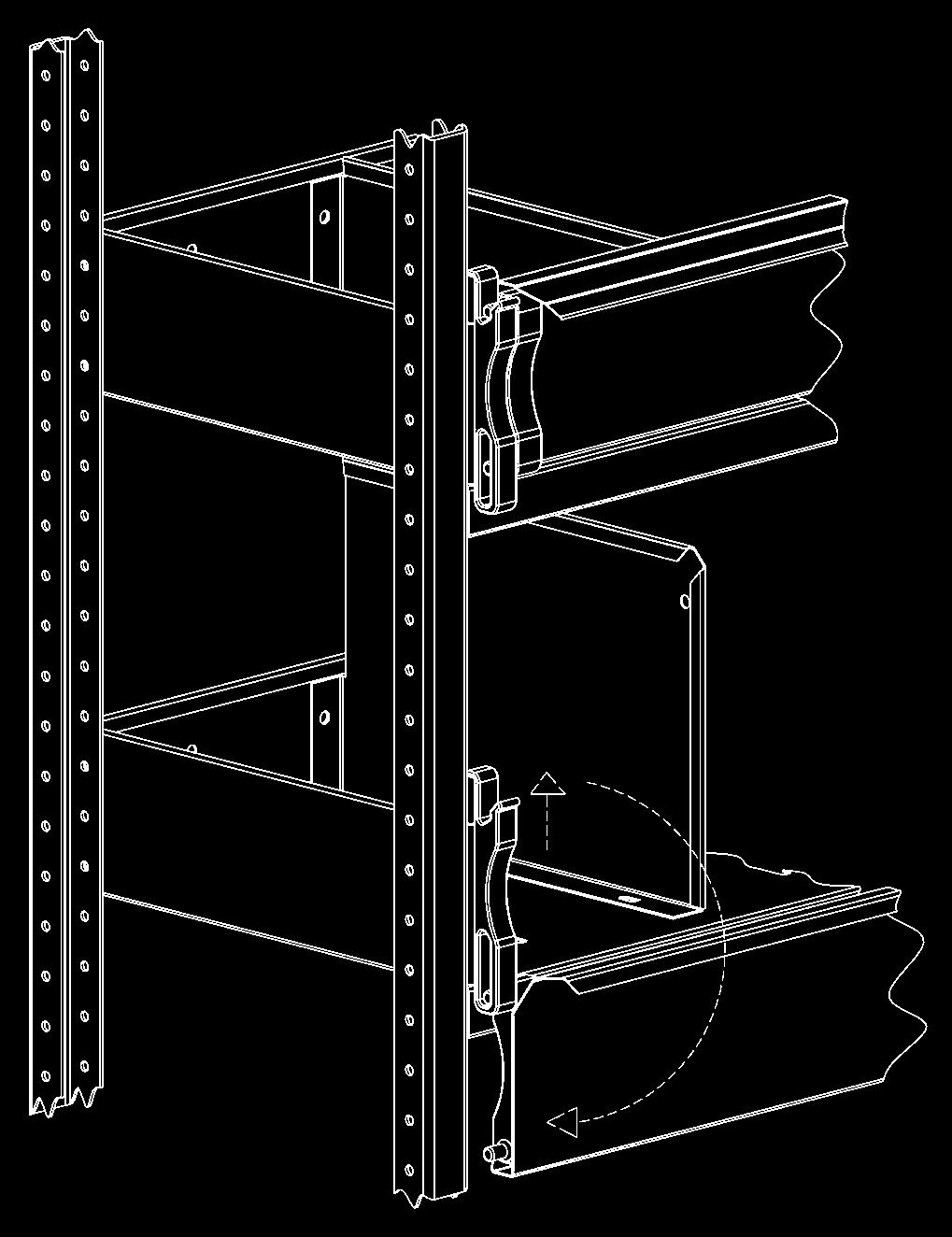 Dropfront - Place shelf at the desired height. - Mount with two M6x0 mm self-tapping collar screw in each corner. - If shelf is mounted to a cassette use M6x0 mm collar screw and M6 collar nut.