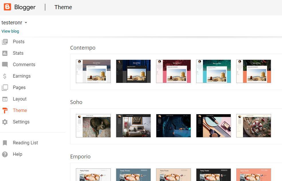 2. Scroll down on that page and you will see a choice of themes that are available. 3.