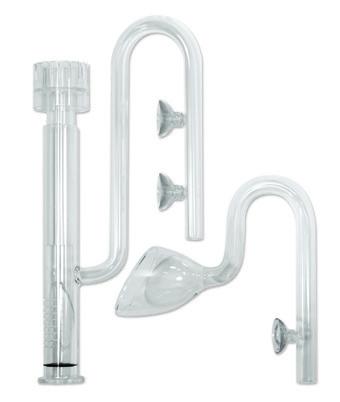 Glass Pipework Set The Aquascaper Glass Pipework Set combines style with practicality, and enables powerful external canister filters to be used in the cabinet below, with the minimum of visual