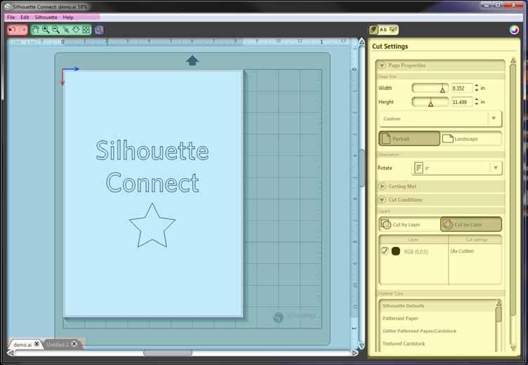 Silhouette Connect Layout