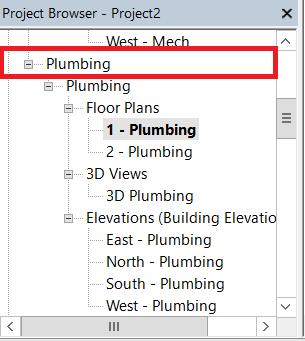 24 To create a plumbing plan, make sure you are working under Plumbing and not HVAC. You can insert plumbing fixtures using the same Load Family function you used to insert furniture and lighting.