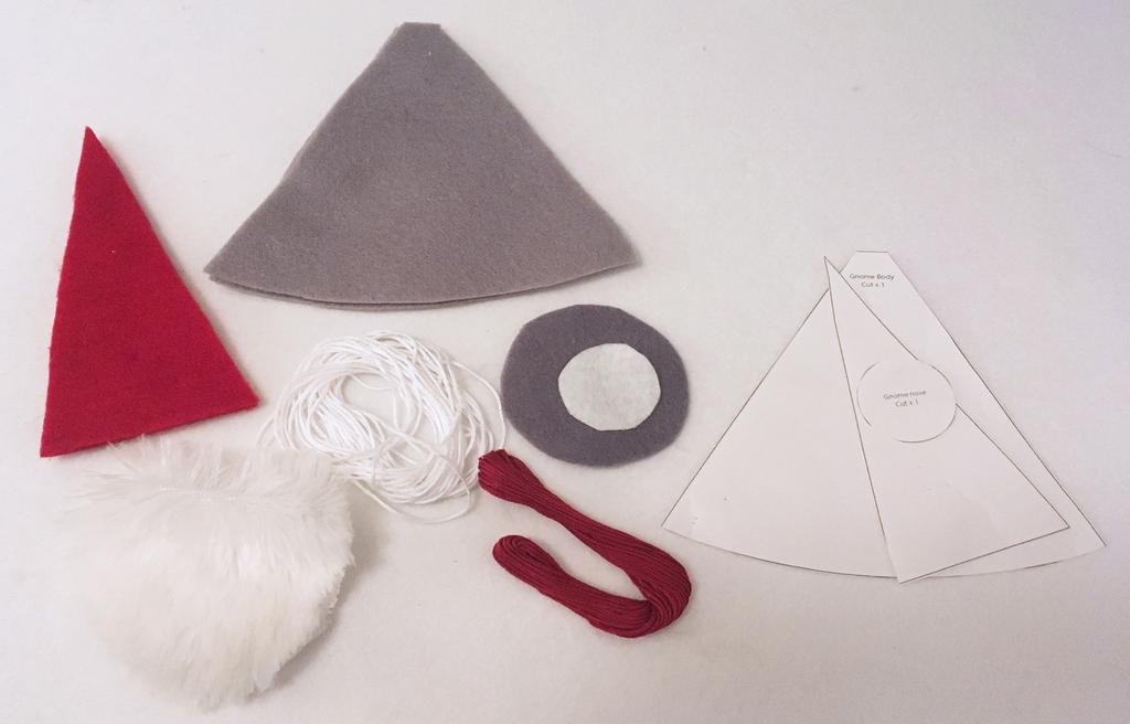 Hints and tips: Always use different scissors for cutting paper and fabric. Cutting paper will dull a good fabric scissors Please read entire pattern through to the end before making the Gnome.