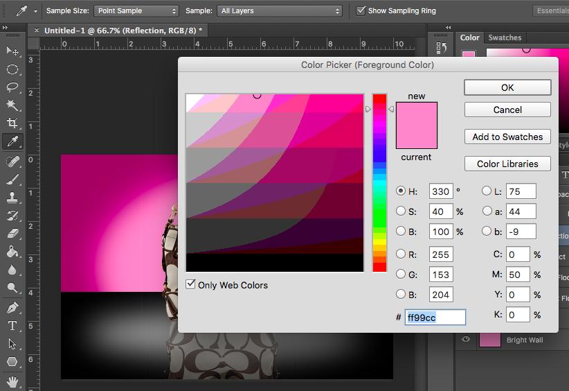 Make sure the Dark Wall color is your foreground color and the Bright Wall color is the background color.