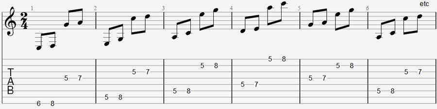 Wide jumps really help you develop your accuracy on the fretboard.