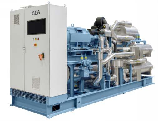 The semi-hermetic compressors GEA Bock HG22e, HG34e, HG44e, HG56e, HG66e, HG76e, and HG88e (left to right) Minimum space requirement and top performance: the new GEA RedAstrum heat pump An innovation