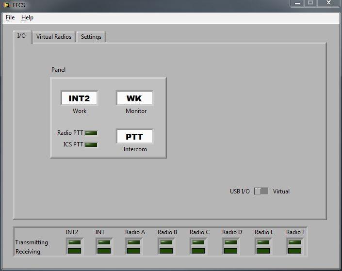 3.3 FFCS Application The FFCS application window shows the current state of the interface box hardware.