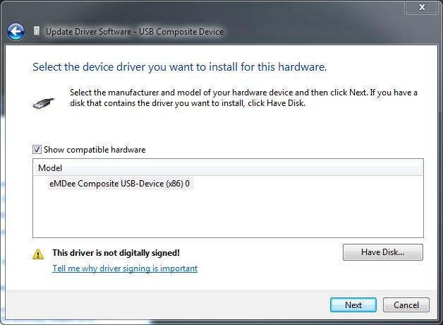 6. During the installation of the driver, Windows may prompt you with a warning about the driver being unsigned.