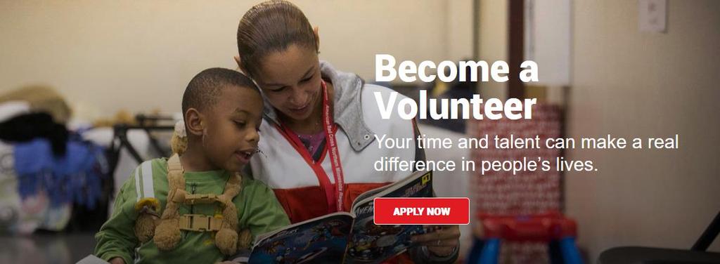 Volunteer Opportunity 19 Greater Chesapeake Region American Red Cross Shoot Red Cross events and disaster scenes (typically house fires) On call for 24 hours per month in shifts of your choosing