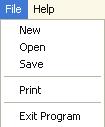 3. Menu 3.1 File menu 3.1.1 New project (see 2.2) 3.1.2 Open project (see 2.3) 3.1.3 Save project (see 2.