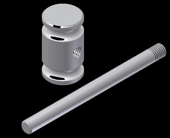 Figure 16: Mallet Handle Assembly of Mallet Head and Handle Open a new Assembly File. In the Panel Bar, select Place Component.