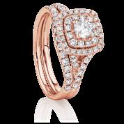 3499 1 carat of diamonds & 14ct gold bridal set
