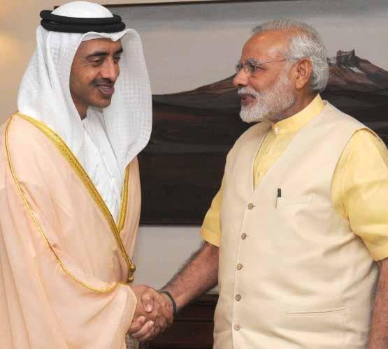 September 2015: HH Sheikh Abdullah Bin Zayed Al Nahyan, Minister of Foreign Affairs, UAE visited India for a