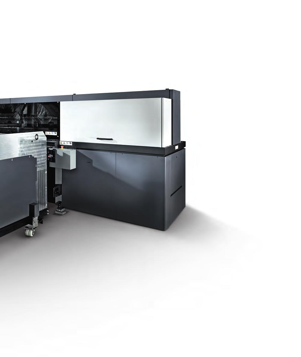 Productivity LED curing technology Printing system: UV flatbed printing with Quadro Array technology Resolution: Standard: 1,000 dpi Productivity: Rho P10 200 HS Plus / LED: Up to 350 m²/h (3,767 sq