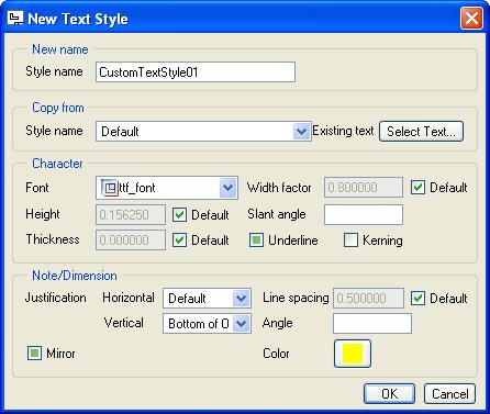 Detailing 'On-Item' Note Position Enhancements When creating custom text styles users are now able to and define both the vertical and horizontal justification for the style.