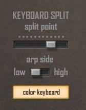 MULTI-ARP Arpeggiator keyboard split Arp keyboard range can be configured freely within the instrument range. Look for the KEYBOARD SPLIT section in presets tab.