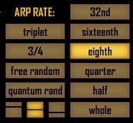 A rate of 3/4 quarter, means that sequencer moves every three sixteenth notes. You can only select one modifier at a time, triplet or 3/4.