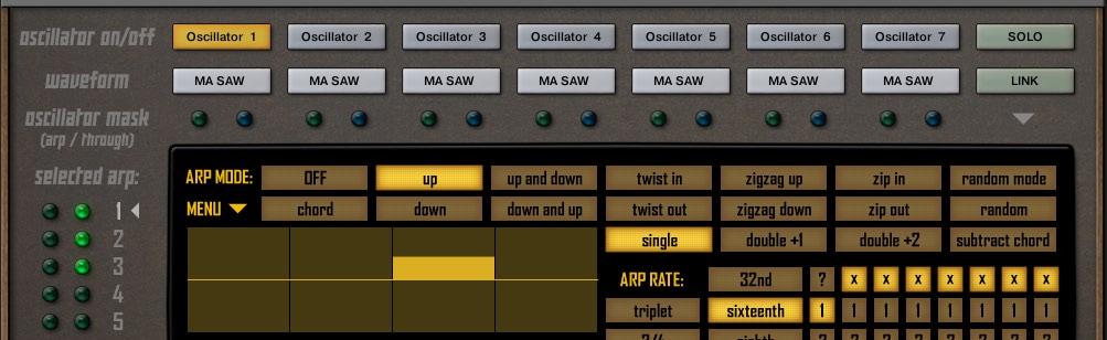 sequence, so a function to easily re-order arps can be handy. Example: move down called when arp 2 is selected will swap arp 2 with arp 3.