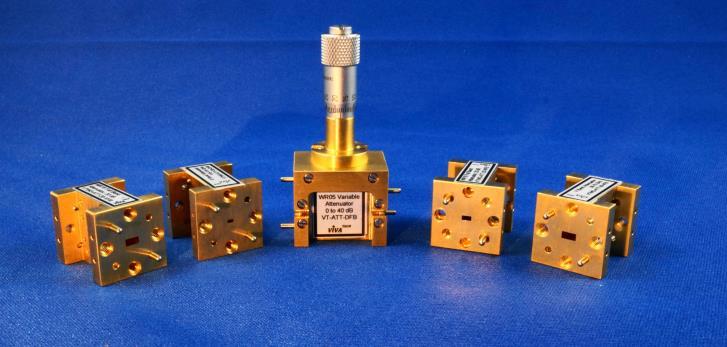 Attenuators - Full Band Waveguide Variable & Fixed Full band coverage: 33 325 GHz Low loss at zero setting [variable version] Low VSWR High accuracy Fully Calibrated : 5 db intervals, full-band