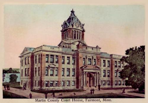 Martin County Court House Fairmont, Minnesota. Date of postcard: 1900s Source: FamilyOldPhotos.