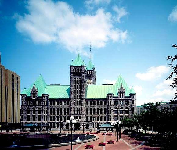 Minneapolis City Hall & Hennepin County Courthouse. Completed in 1888.
