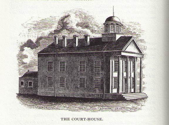 Court House in St. Paul (ca. 1850s). 4th Street & Wabasha Street. Erected in 1850-1851. Source: J.