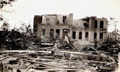 Otter Tail County Courthouse, after it was destroyed