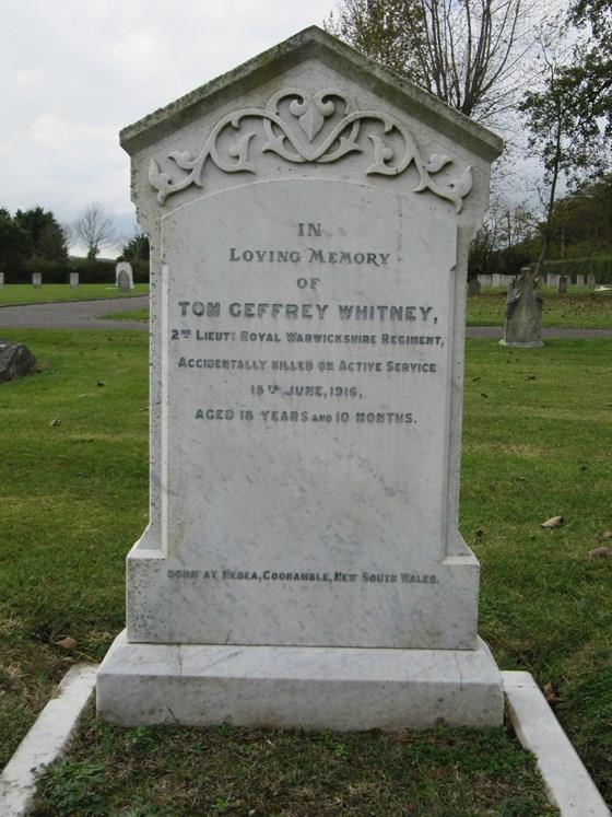 Photo of Second Lieutenant Thomas Geffrey Whitney s Private Headstone in