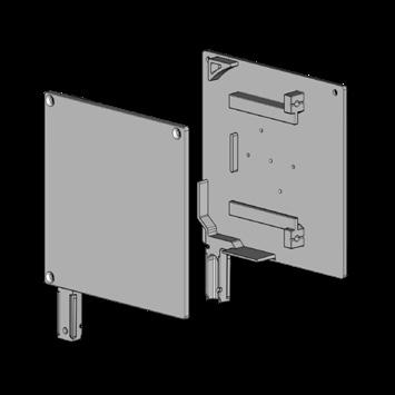 4453 470-000 End fix bracket Screen 150 square without spindle, left Mill finish 4453 472-000 Idem, right Mill finish 4453 470-008 End fix bracket Screen 150 square without spindle, left RAL 7035