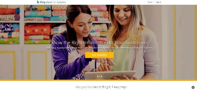 Bing Places for Business Directory To submit your website to Bing Places for Business go to: