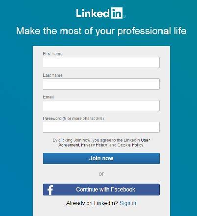 If you do have a LinkedIn account, click Sign in at the bottom
