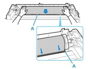 This may damage the printer and roll holder. Do not release the flanges until the holder is loaded in the roll holder slot.