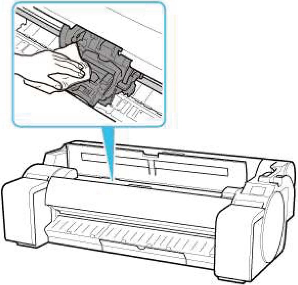 It takes about 1 to 2 minutes for ink to be drawn into the system and remove ink from the print head. 4. Open top cover. 5.
