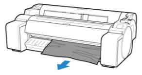 If the paper is jammed by the ejection guide Remove the jammed paper from the output tray.