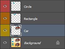 4) Rename the new layer as Car. You can change the layer colour if you want.