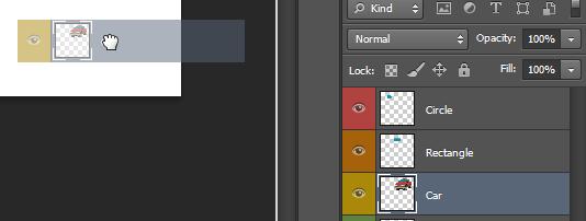If you have both images showing, you can also drag the layer s name from the layers palette to the new image.