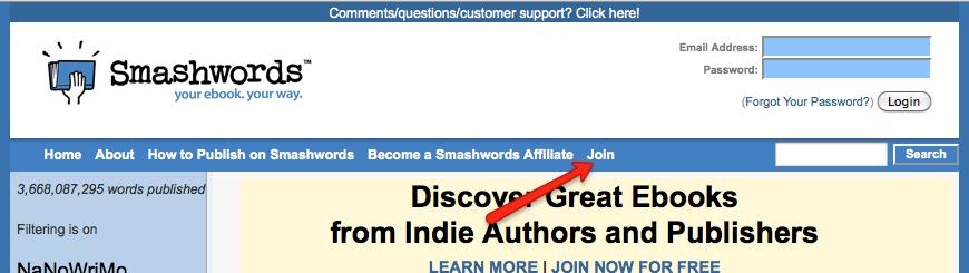You will now need to enter in a valid email address Keep in mind that your email address will be used to send you purchase notifications and updates from within the Smashwords marketplace Your next