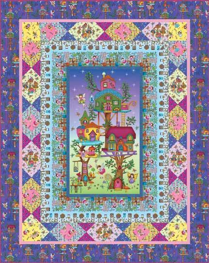 A Free Project Sheet OT FOR RSA Fairy and QUIT Featuring fabrics from the Fairy and collection from Fabric Requirements (A) 590P-75... panel () lue ay-**... ⅓ yard () 59-5... 2 yards () 59-.